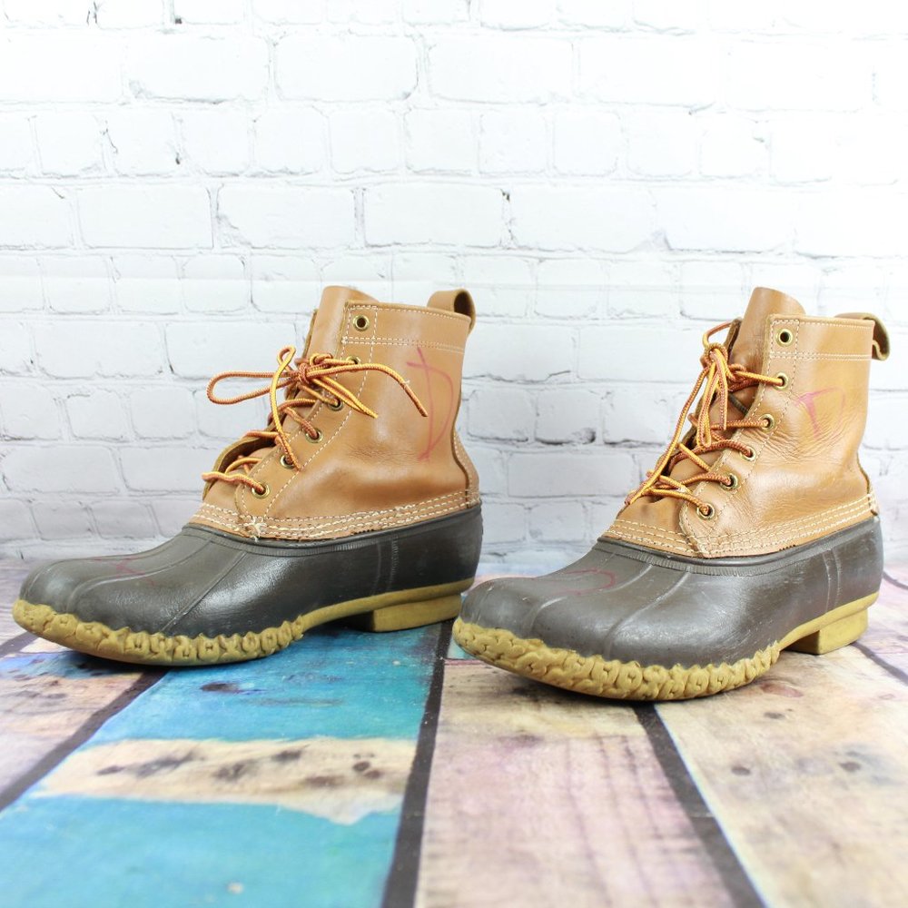 LL BEAN Uninsulated Lace-up Duck Bean Boots Sz 11 - Picture 3 of 9